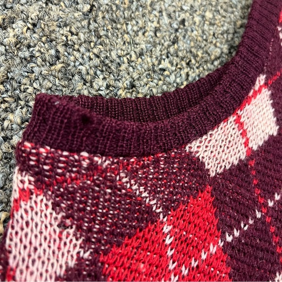 Vintage 50s Bancroft 100% Virgin Wool Argyle Print Sweater Vest READ DESCRIPTION - Picture 10 of 14